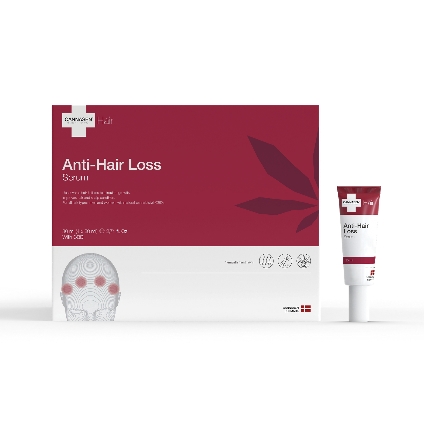 Cannasen CBD Hårserum mot håravfall – 4 x 20 ml serumtuber 