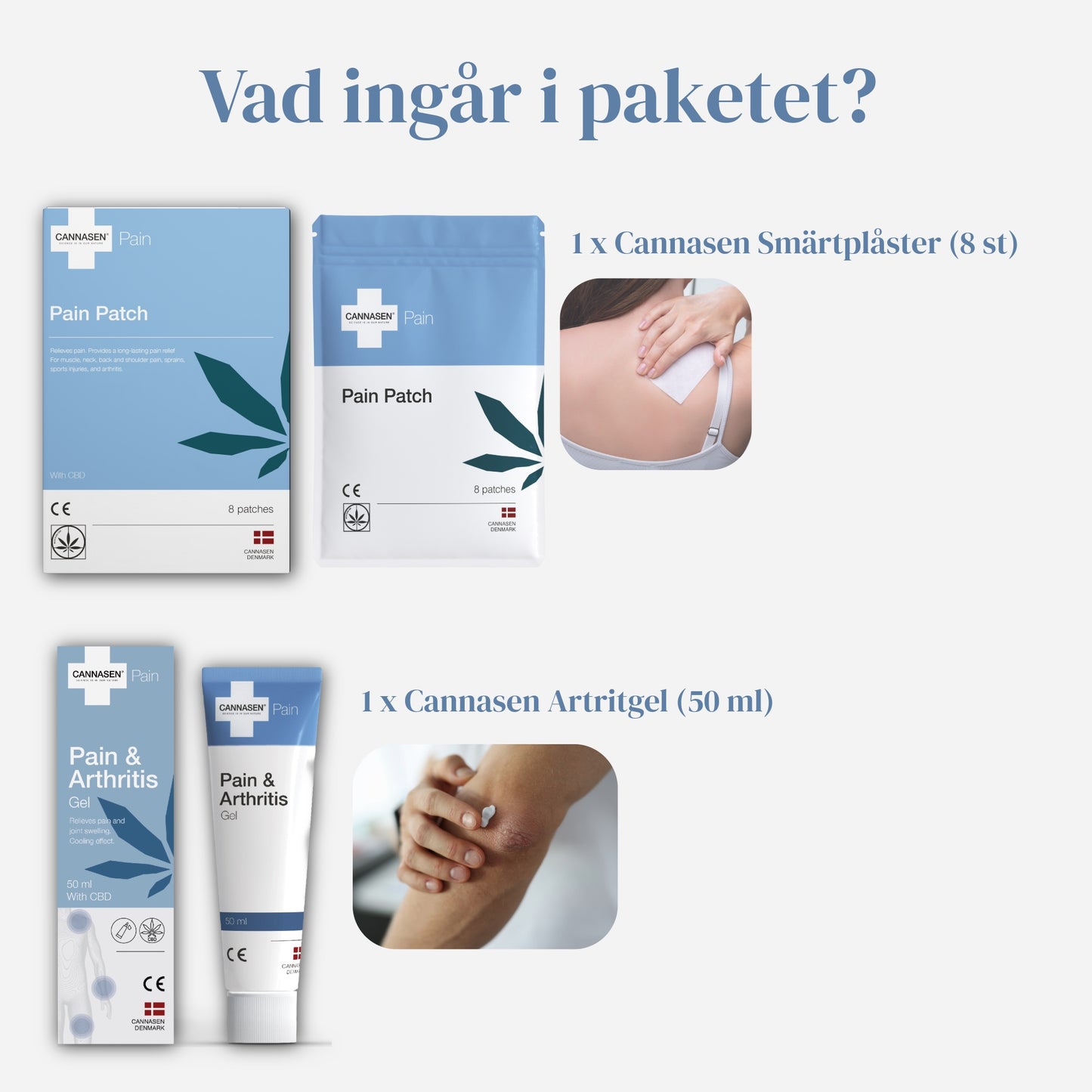 Cannasen Smärtpaket – Smärtplåster + Artritgel